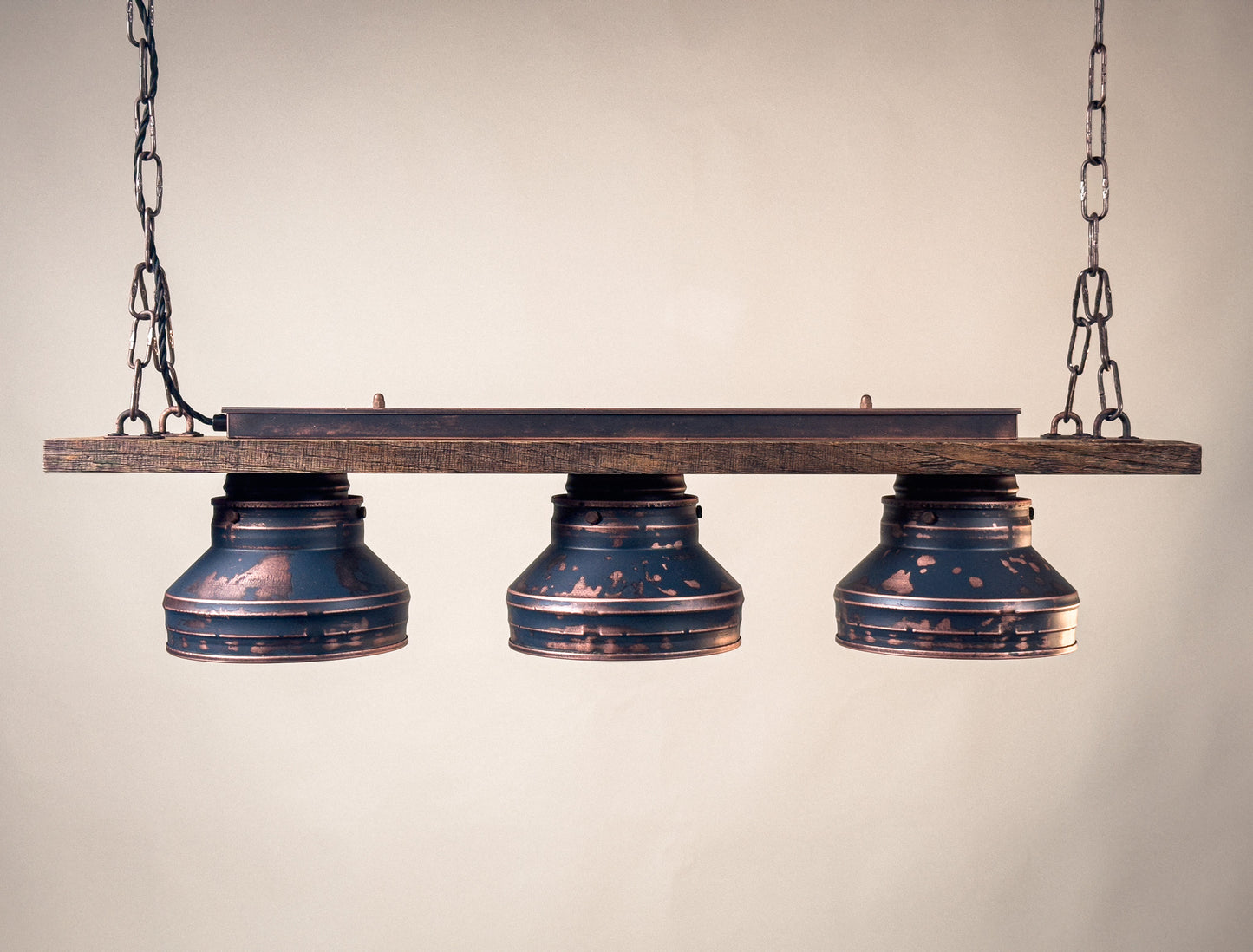 Heritage Oak - Triple Industrial Pendant Light