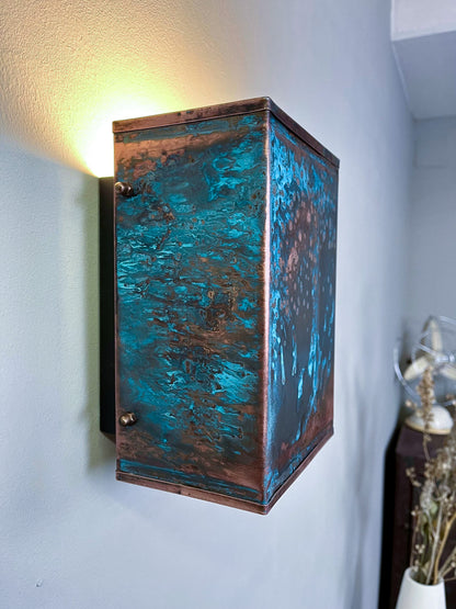 Patina Block Sconce