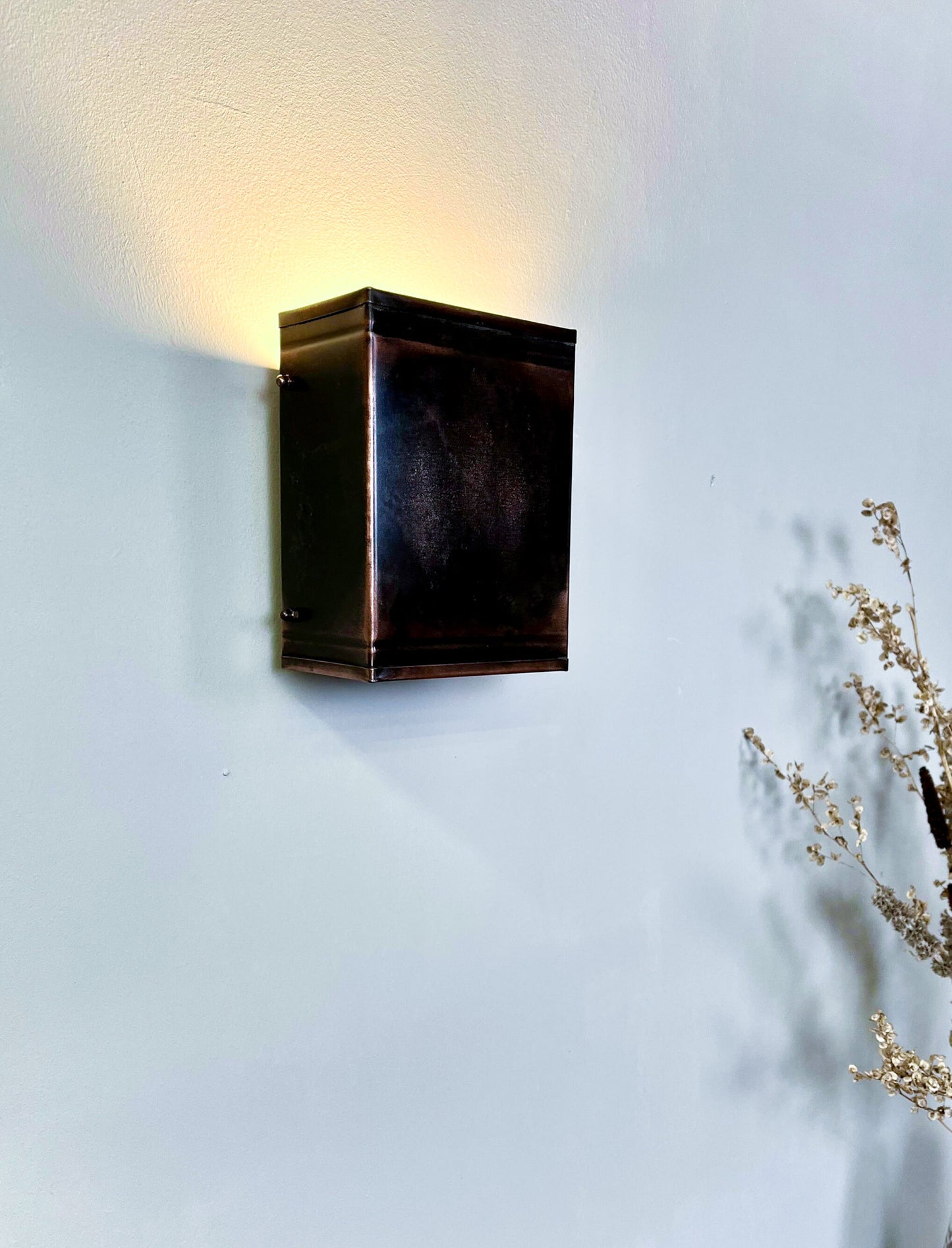 Patina Block Sconce