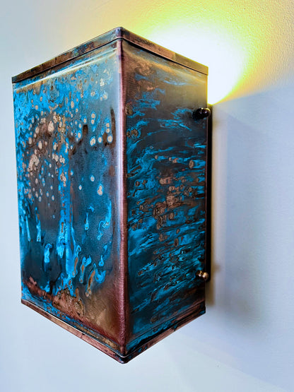 Patina Block Sconce