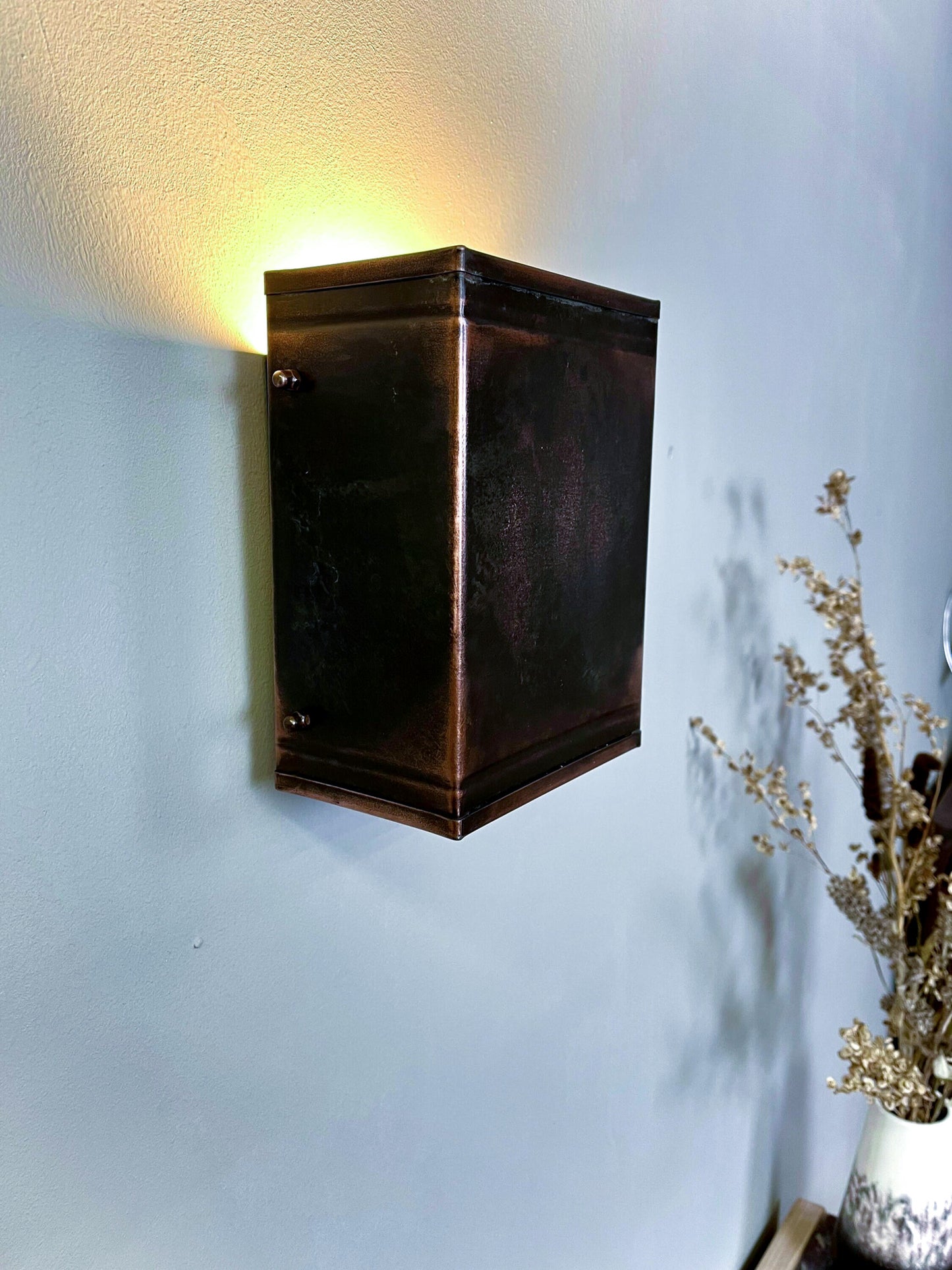 Patina Block Sconce