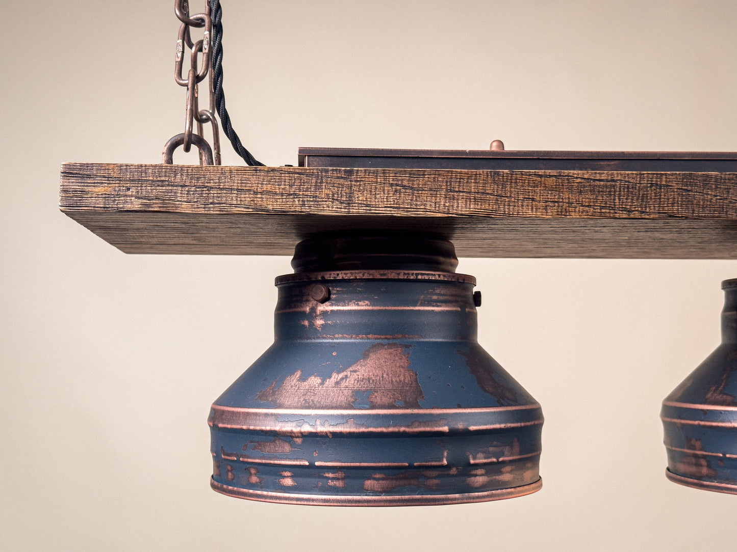 Heritage Oak - Triple Industrial Pendant Light