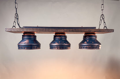 Heritage Oak - Triple Industrial Pendant Light