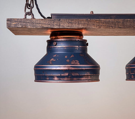 Heritage Oak - Triple Industrial Pendant Light