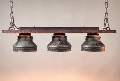 Heritage Oak - Triple Industrial Pendant Light